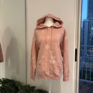 Hollister Women's Light Pink Graphic Hoodie